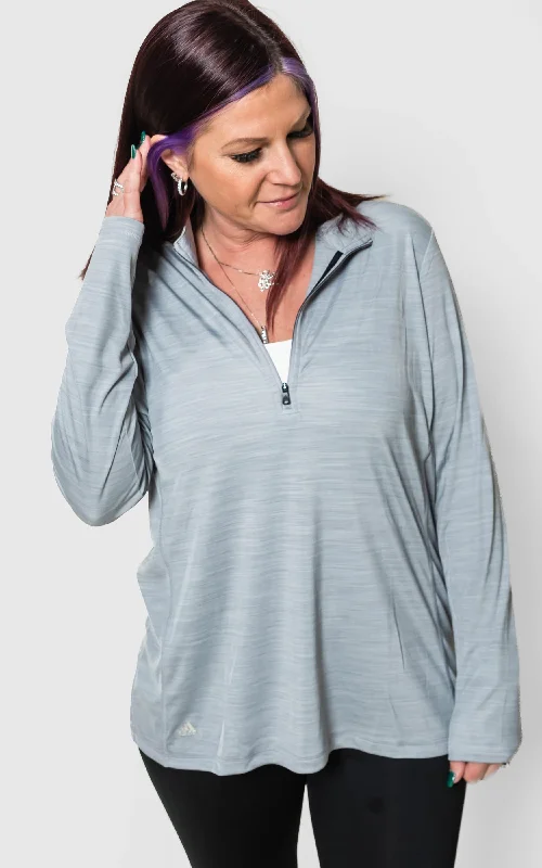 Adidas - Women's Lightweight Mélange Quarter-Zip Pullover* - Final Sale Cashmere