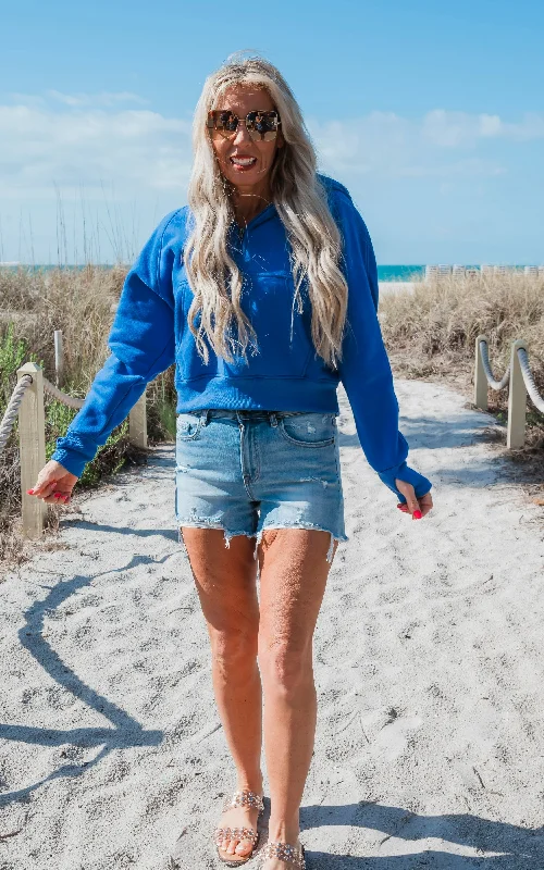 The Ava Everyday Royal Blue Hoodie by Salty Wave* Sporty Women's Athleisure 