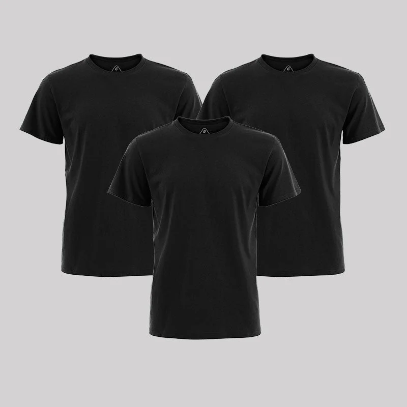 Geeksoutfit Essential T-Shirts - Black - 3 Pack Contemporary 