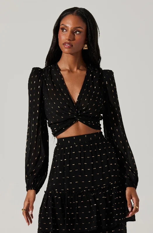 Nix Twist Front Crop Top Sporty Women's Athleisure 