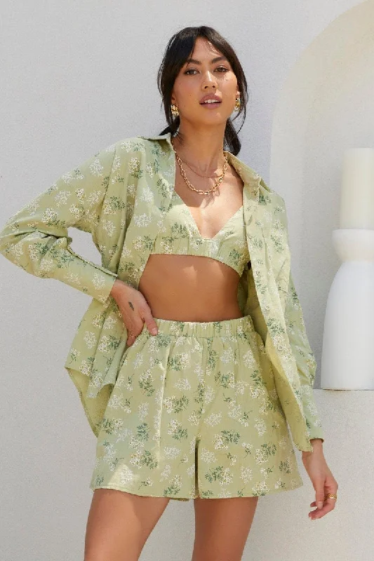 Print Crop Bralette Sleeveless Adventure