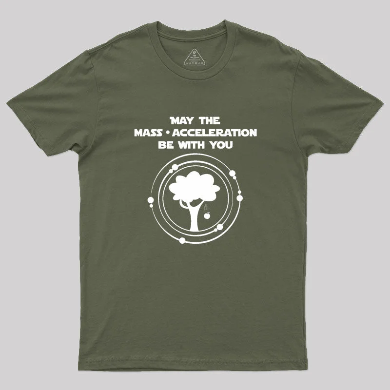 May the mass times acceleration be with you Geek T-Shirt Traditional Women's 
