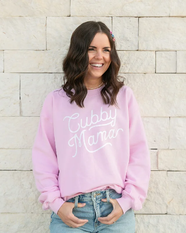 Crewneck Sweatshirt - Cubby Mama - Light Pink Vacation