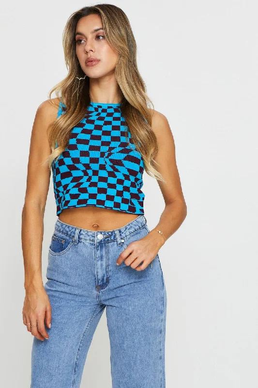 Check Crop Top Dynamic Women's Moto