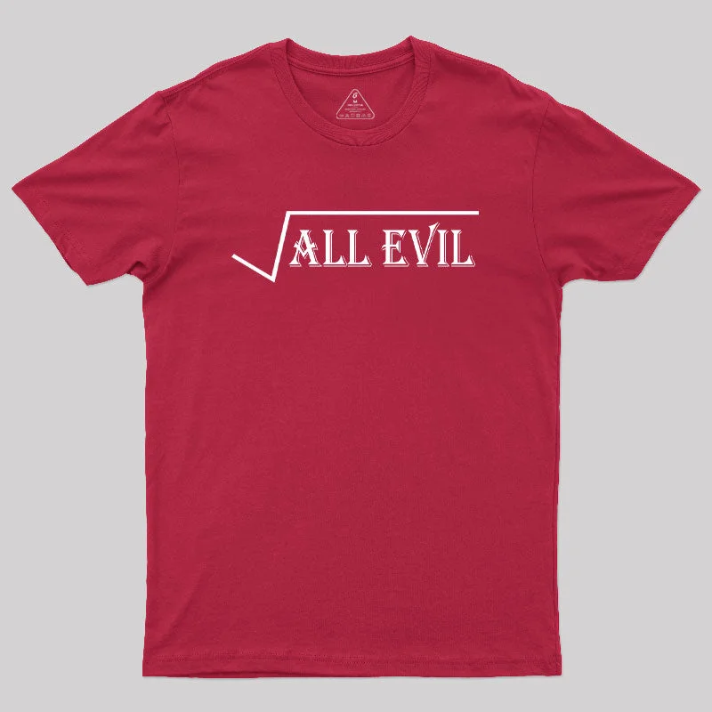 Square Root Of All Evil Geek T-Shirt Artistic Women's Hand - painted