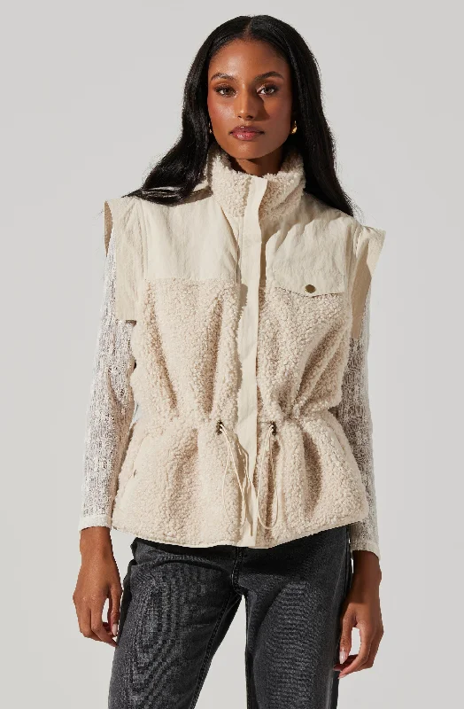 Ivania Boucle Mixed Media Vest Youthful Women's Pop
