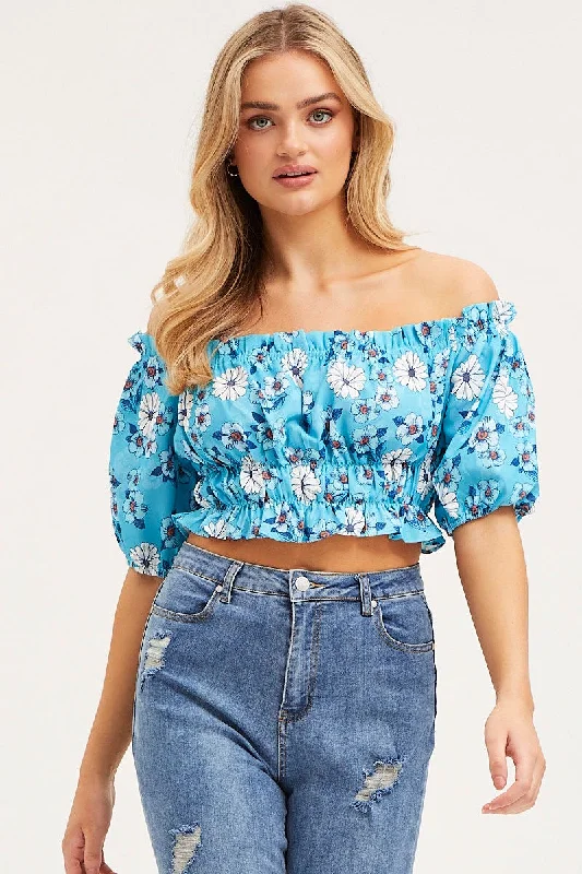 Print Crop Top Off Shoulder Cool Women's Skate