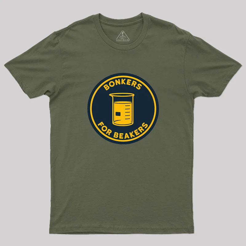 Bonkers for Beakers Sticker Geek T-Shirt Sharp Women's Italian