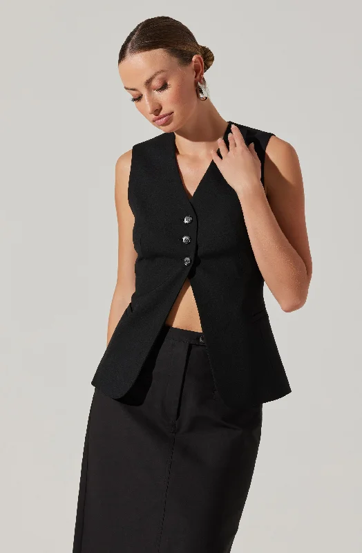 Delphia Longline Vest Unique Women's Upcycled
