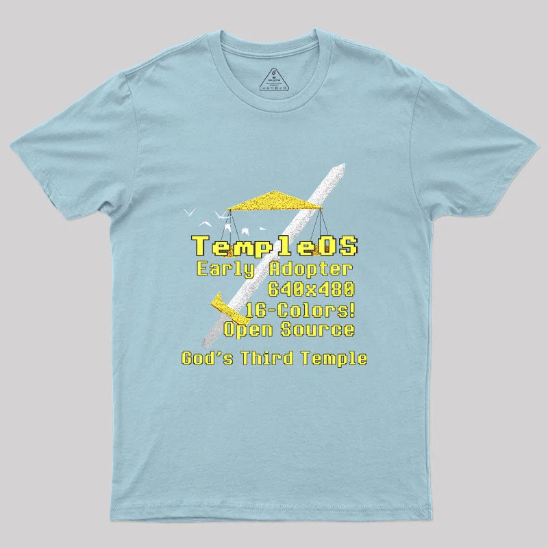 TempleOS Early Adopter Geek T-Shirt Artistic Women's Avant - 