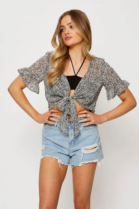 Print Bolero Short Sleeve Traditional Women's Wool