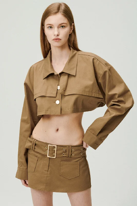 Tiffany Cropped Trench Jacket Modern Women's Tech