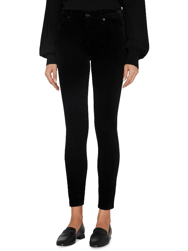 Womens Velvet High Waist Skinny Jeans Adventure