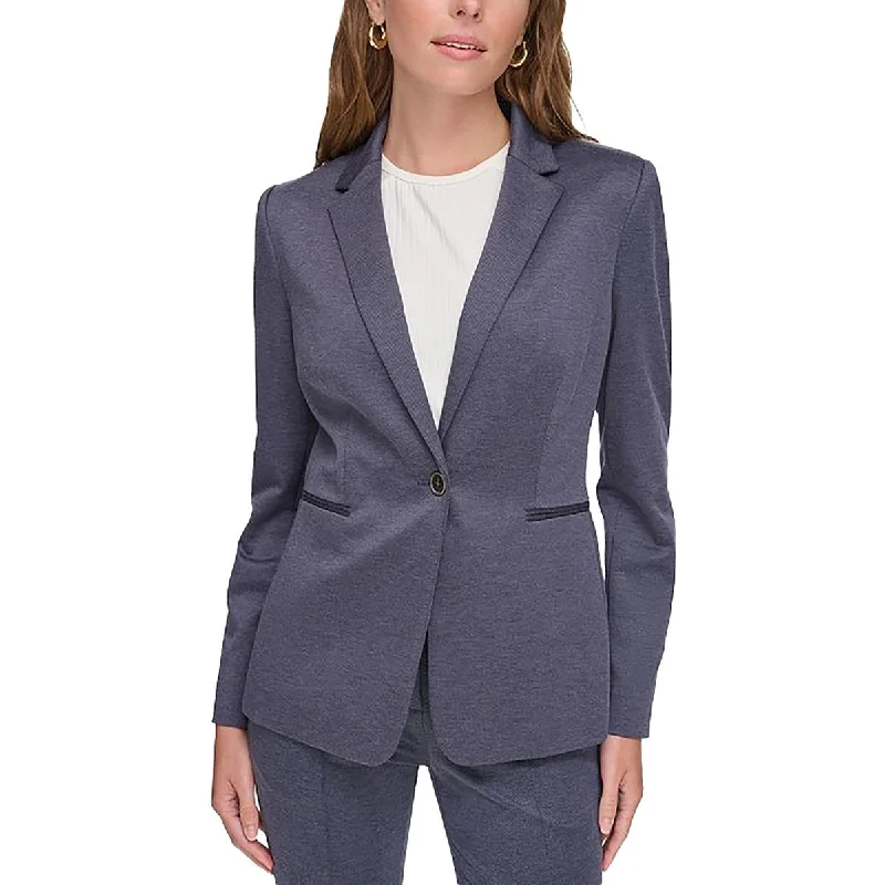 Tommy Hilfiger Womens Heathered Workwear One-Button Blazer Modern Women's 