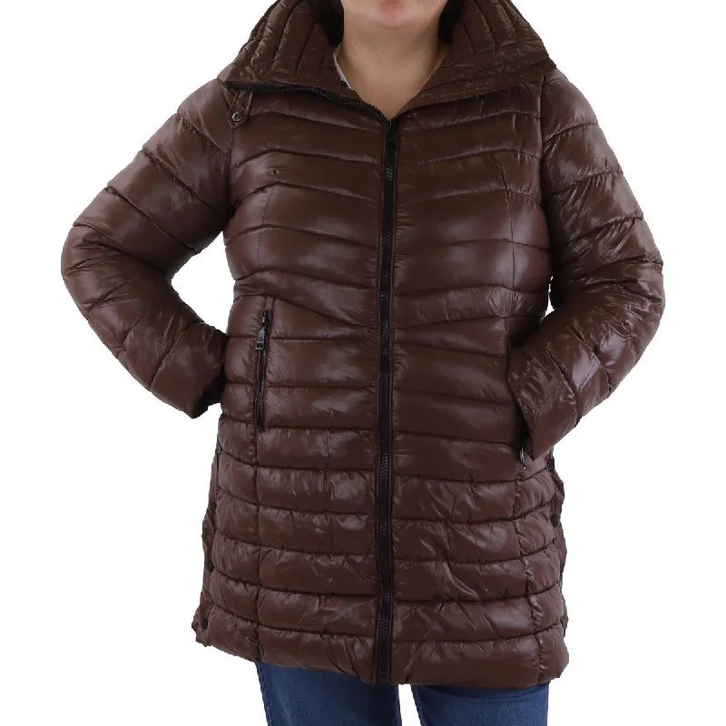 Steve Madden Womens Quilted Lightweight Puffer Jacket Hip Women's Retro