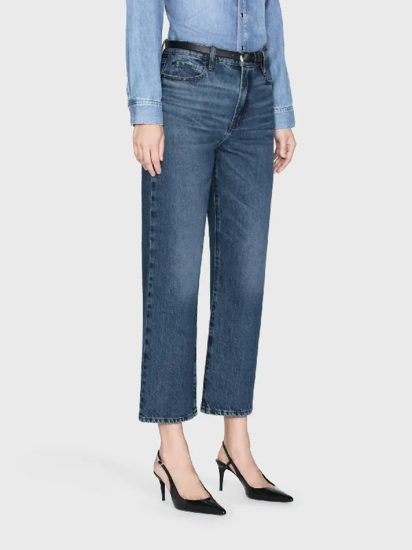 Le Jane Crop Denim Jeans In Caramia Trendy Women's Oversized