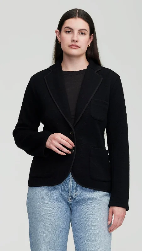 Everyday Knit Blazer in Merino Wool | Black Practical Women's Quick - dry