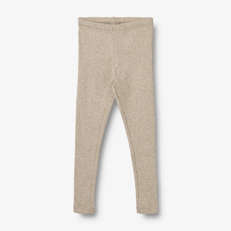 Rib Leggings Maddy - gravel melange Sporty Women's Tennis