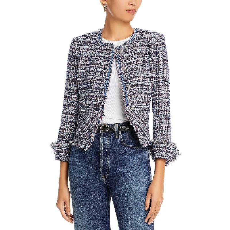 Derek Lam 10 Crosby Womens Elizabeth Tweed Office Collarless Blazer Laid - back Women's Vibe