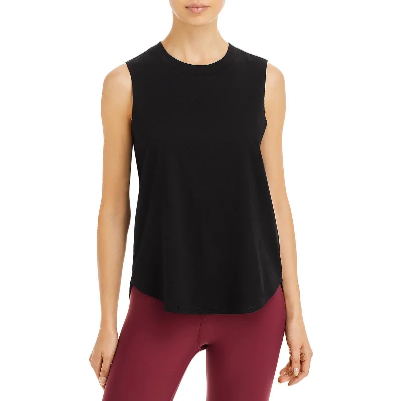 Aqua Womens Knit Cotton Tank Top Sleek Women's Metallic
