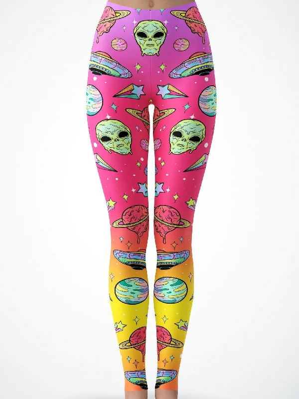 Neon Space Drip (Rainbow) Tights Minimalist Women's Casual