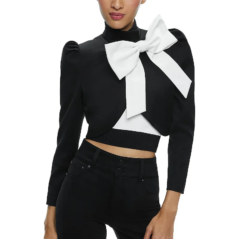 Alice and Olivia Womens Bow Cropped Bolero Trendy Women's Oversized