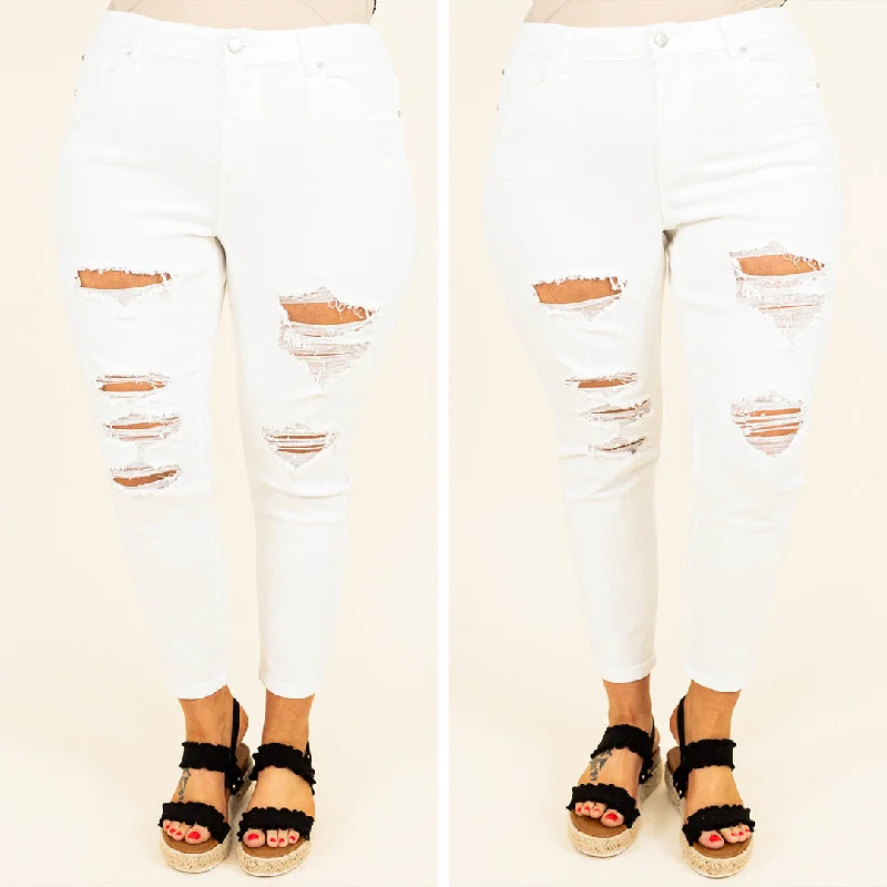 Feels Like Spring Jeans, White Sustainable Organic