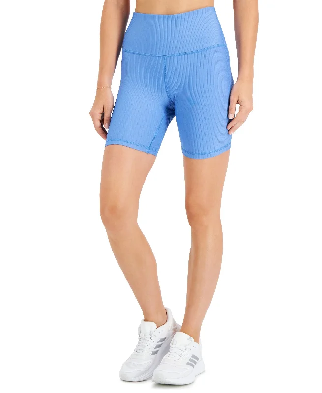 ID Ideology Womens Ribbed Solid Bike Shorts Hip Women's Retro