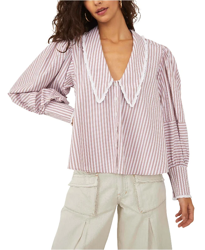 Free People Bexley Stripe Top Cozy Women's Sherpa - lined