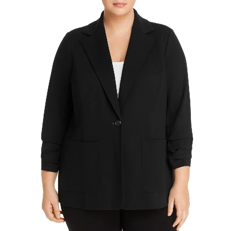 Vince Camuto Womens Plus Business Office One-Button Blazer Earthy Women's Hemp - based