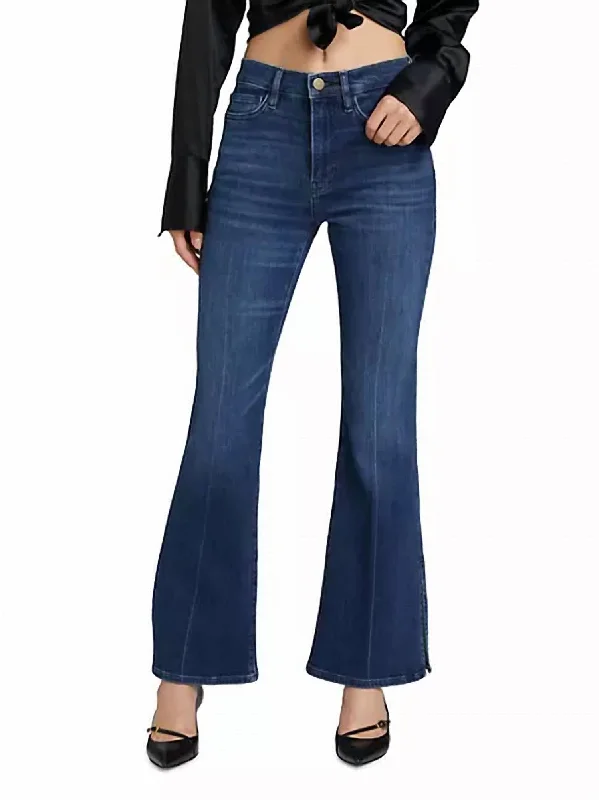 Le Easy Flare Side Slit Jeans In Calvin Contemporary 