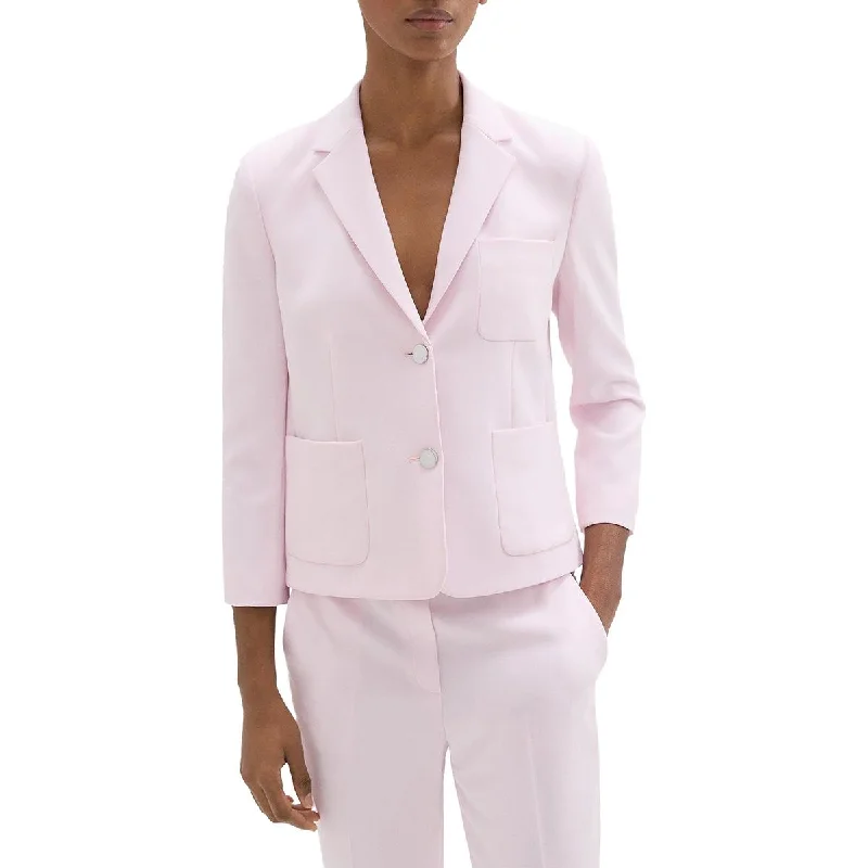 Theory Womens Shoulder Pads Long Sleeve Two-Button Blazer Edgy Women's Punk