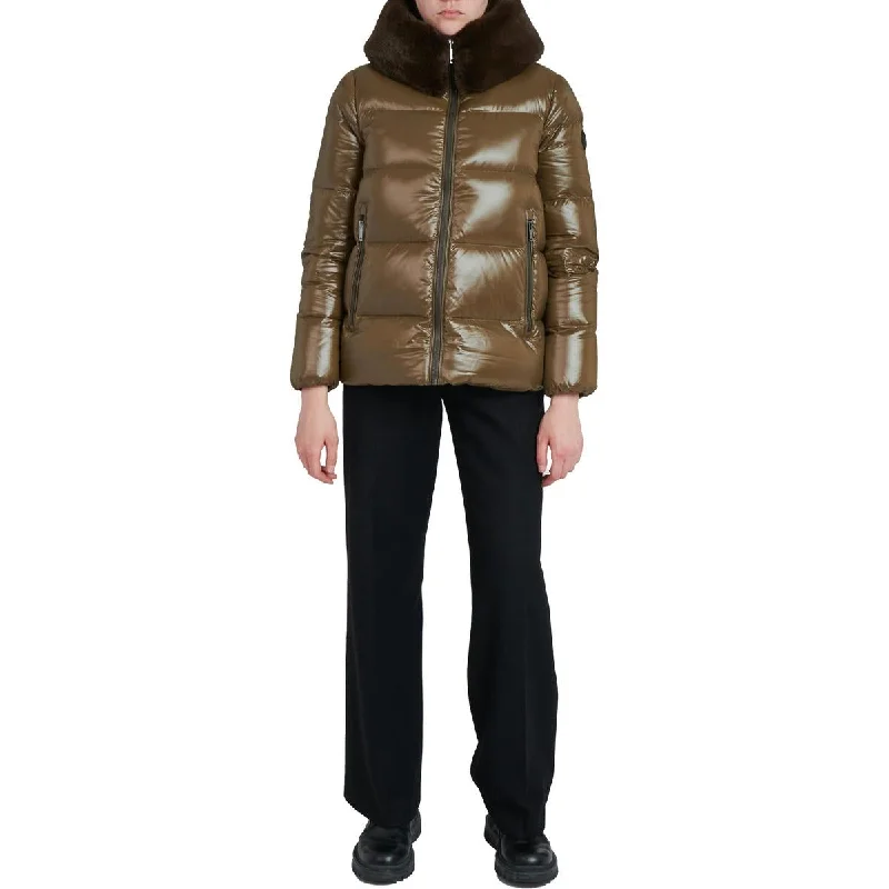 The Recycled Planet Womens Insulated Hooded Puffer Jacket Stylish Women's Neon
