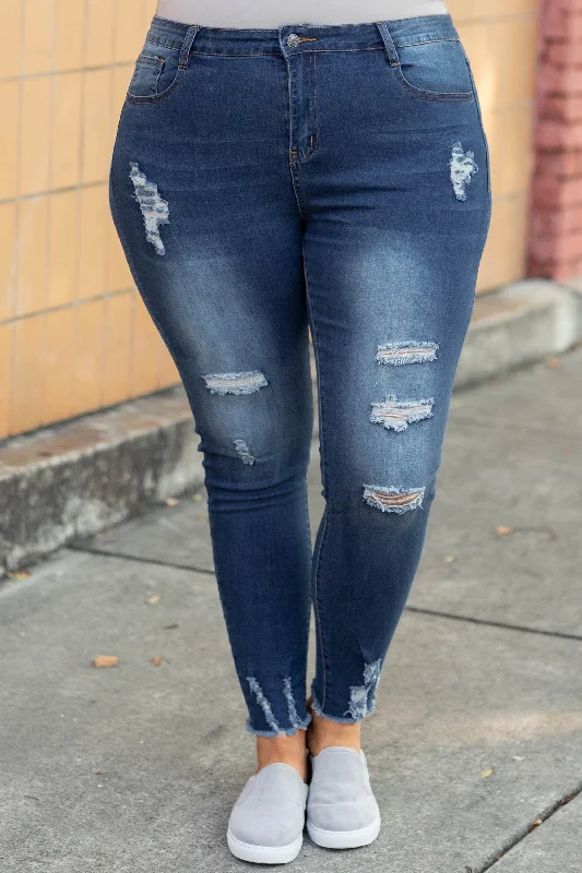 Roam With You Jeans, Blue Athletic Women's High - 