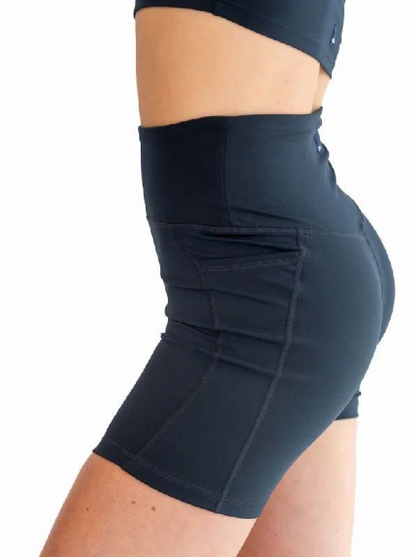 5'' Biker Short with Pockets - Midnight Cozy Women's Sherpa - lined