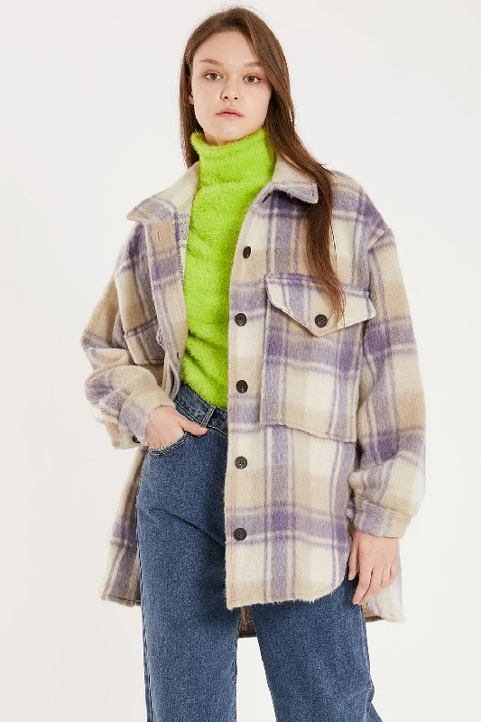 Gia Oversized Fuzzy Shacket Refined Women's Hand - crafted