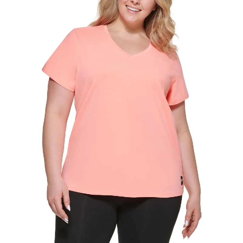 DKNY Sport Womens Plus Wicking Stretch Workout Pullover Top Sophisticated Women's Tailored