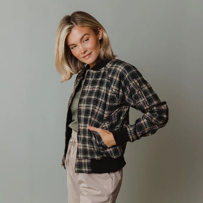 Bonnie Plaid Bomber Jacket Disco