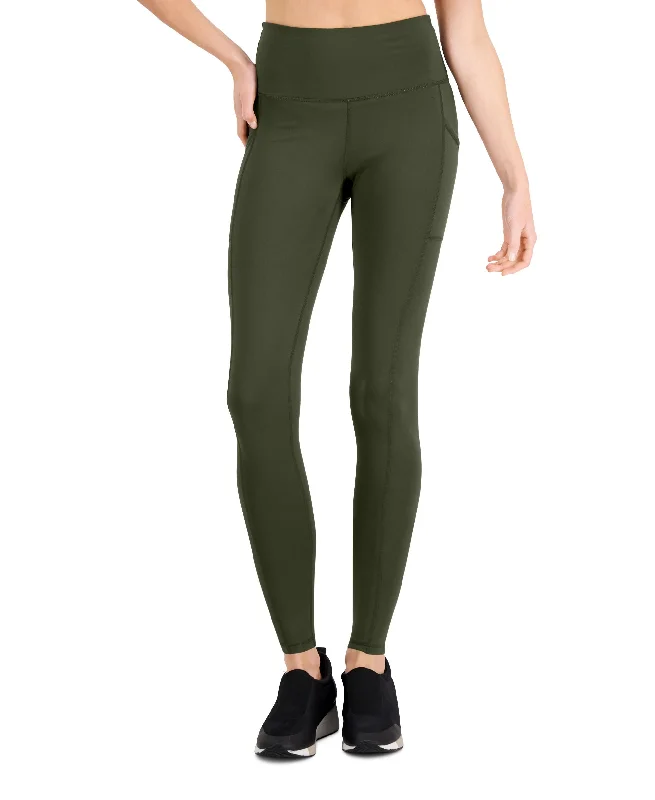 ID Ideology Womens Compression Pocket Full Length Leggings Trendy Women's Oversized