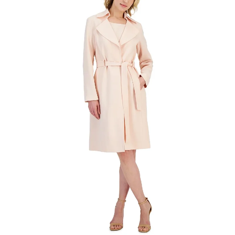 Le Suit Womens Knit Topper Double-Breasted Blazer Monochromatic All - in - one