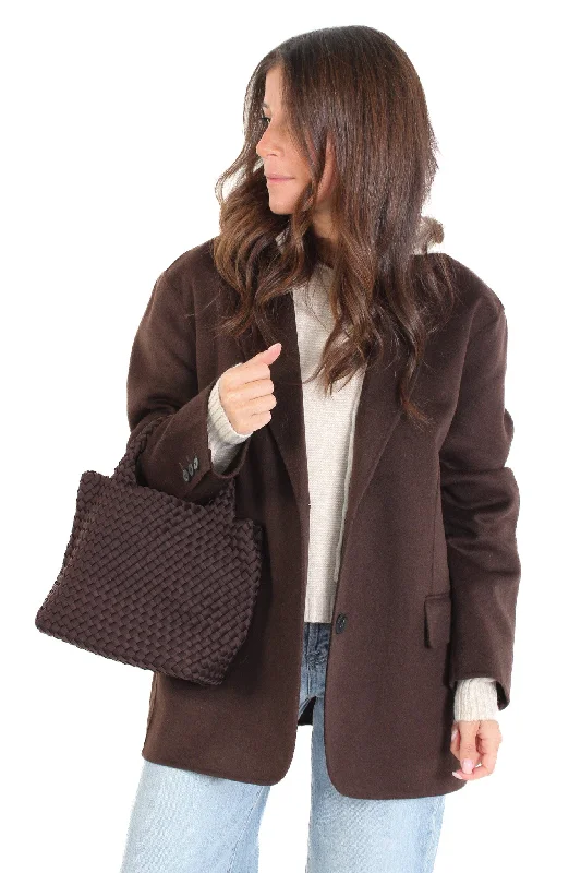 Dark Brown Ennis Wool Blazer Youthful Women's Anime - inspired