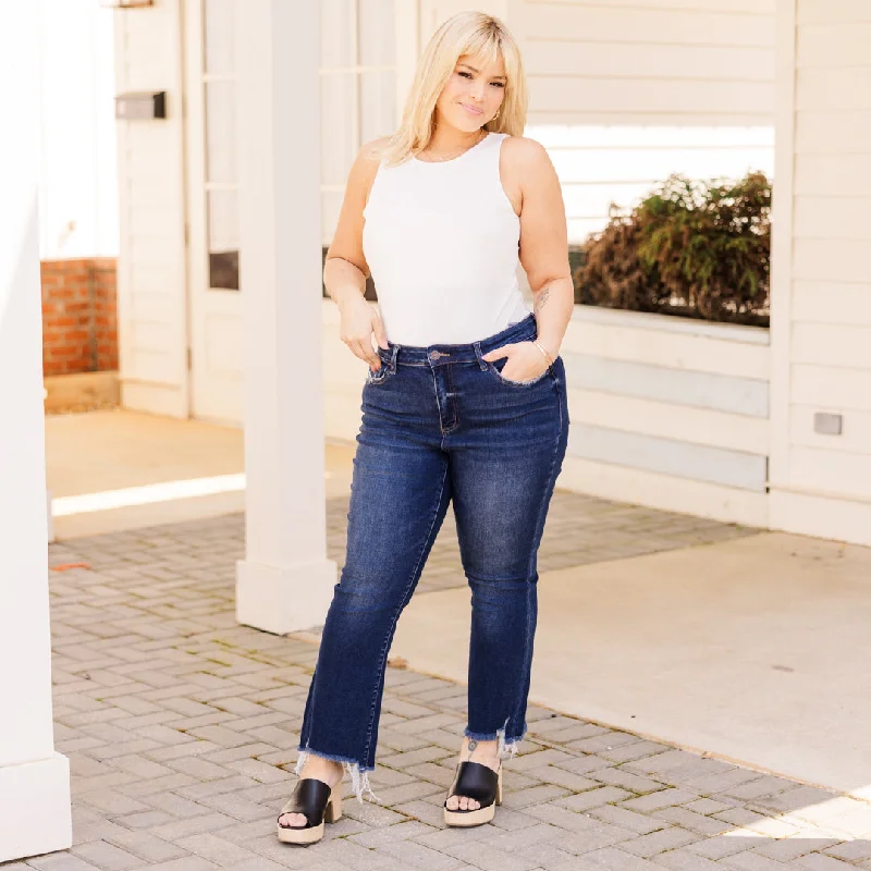 We Have Arrived Jeans, Dark Wash Cool Women's Distressed