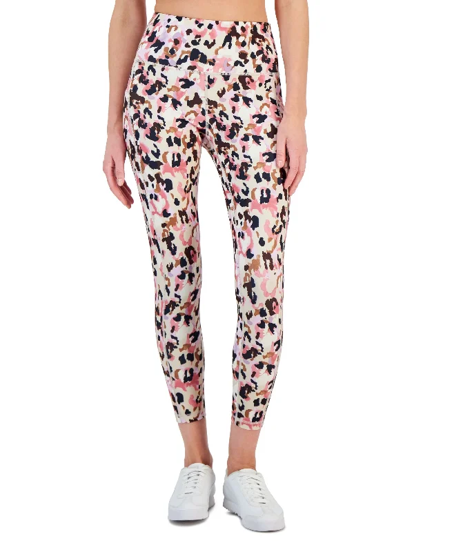 Petite Animal-Print Side-Pocket 7/8 Leggings Streetwear Style for 