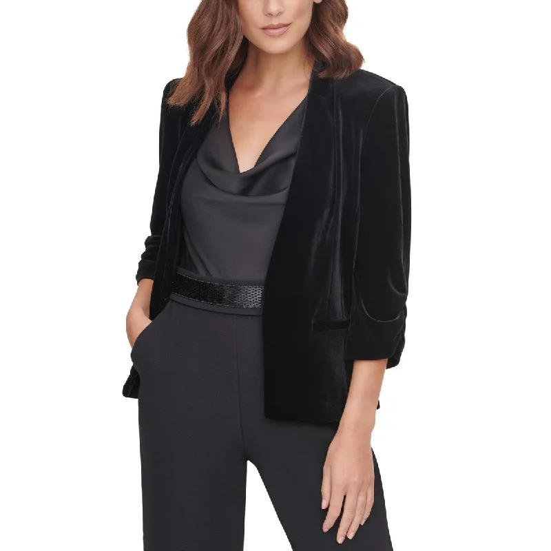 Eliza J Womens Velvet Workwear Open-Front Blazer Artistic Women's Avant - 