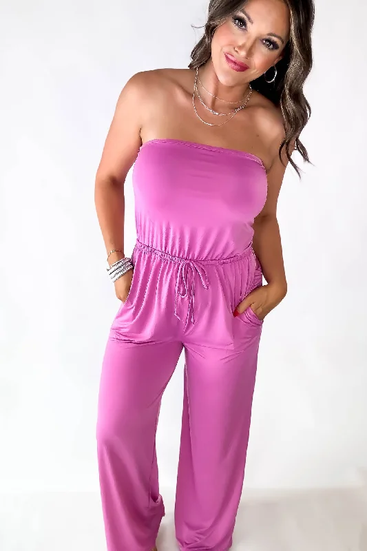 This Is Your Sign Lilac Wide-Legged Strapless Jumpsuit Youthful Women's Pop
