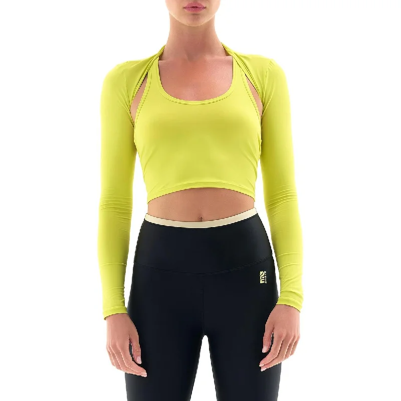 P.E Nation Womens Cut-Out Nylon Crop Top Sustainable Organic