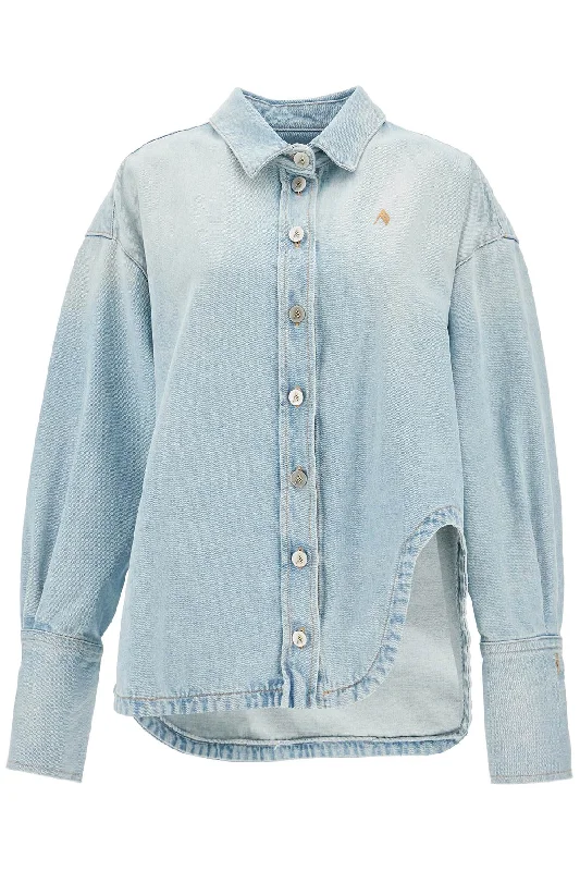 The Attico Women's blue Overshirt With Slit Detail Cozy Women's Sherpa - lined