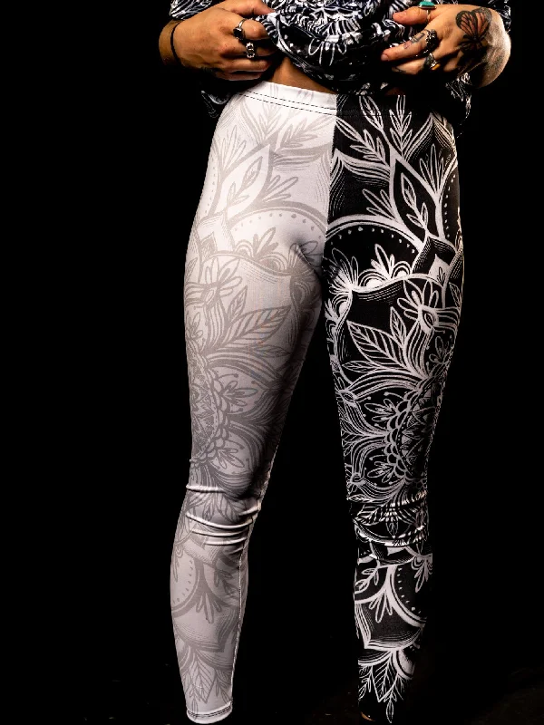 Yin & Yang Mandala Tights Dapper Women's Bow - adorned