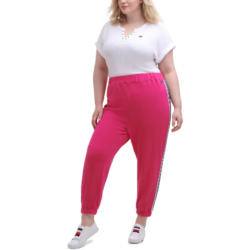 Tommy Hilfiger Sport Womens Plus Boyfriend Striped Terry Cloth Sweatpants Cool Women's Skate