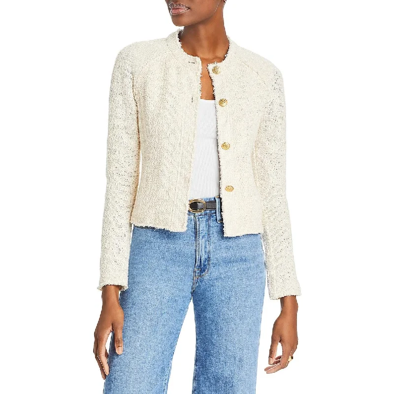 Rag & Bone Womens Marisa Tweed Suit Separate Collarless Blazer Casual Women's Loose - fitting